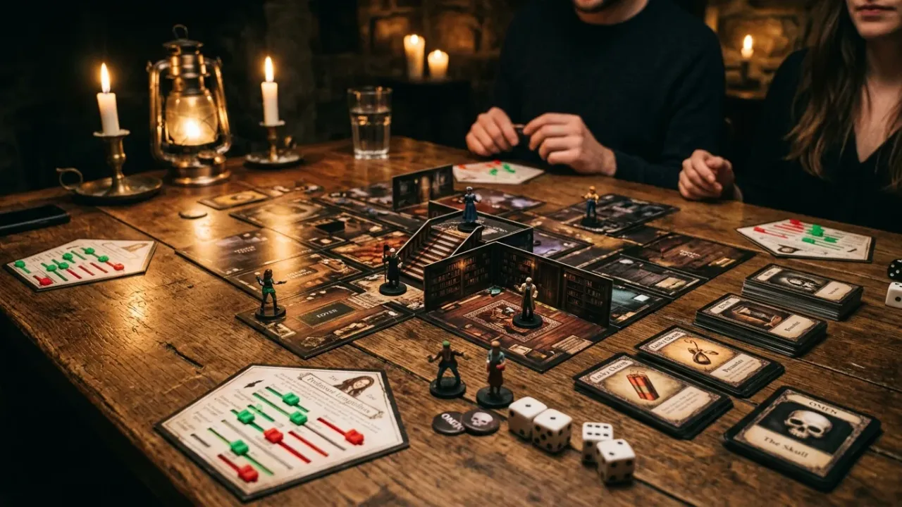 Betrayal at House on the Hill regler — komplett guide, hemsökelse & överlevnad spelregler, setup och officiella komponenter
