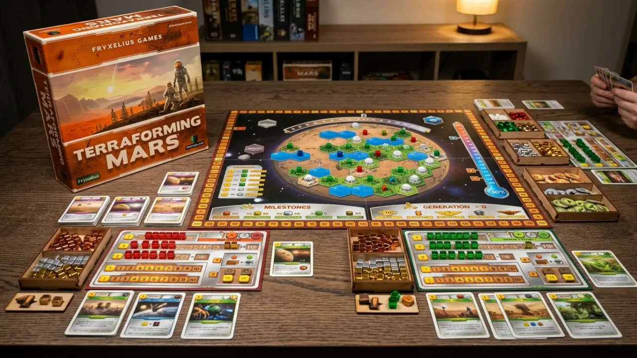 Terraforming Mars regler — komplett snabbguide & generationer spelregler, setup och officiella komponenter